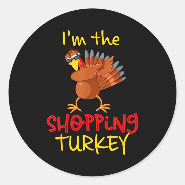 Shopng Turkey Matching Family Group Thanksgiving P Classic Round Sticker (Front)