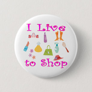 Shopping 6 Cm Round Badge