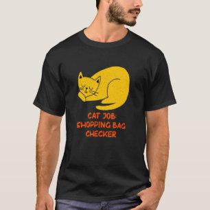 Shopping Bag Chequered Cat Mum Cat Dad Humour Ca T-Shirt