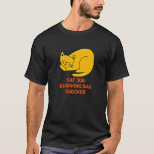 Shopping Bag Chequered Cat Mum  Cat Dad Humour Cat T-Shirt