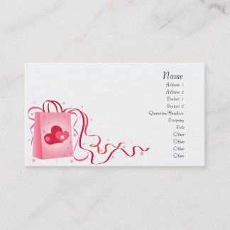 Shopping Bag with Hearts Business Card