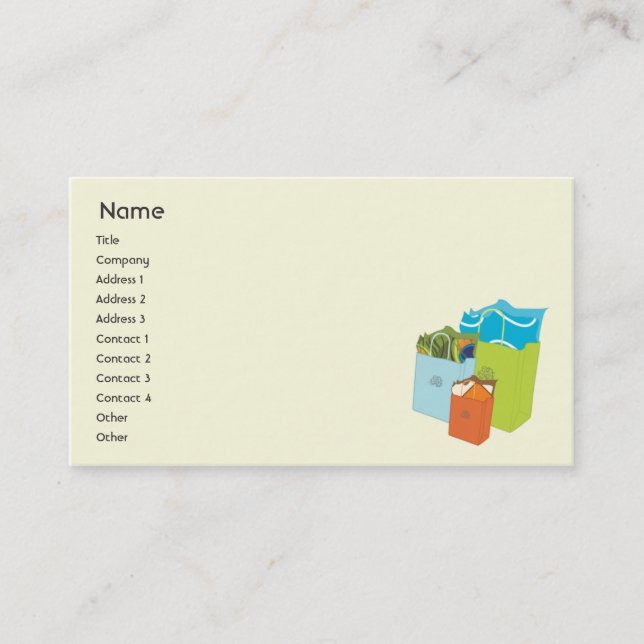 Shopping Bags - Business Business Card (Front)