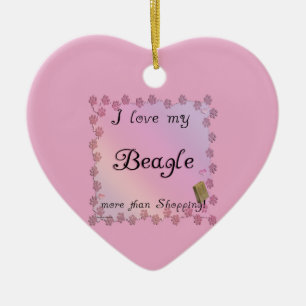 Shopping Beagle Ceramic Tree Decoration