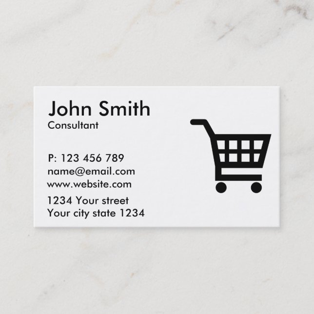 Shopping cart business card (Front)
