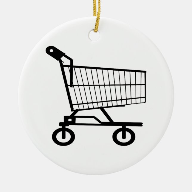Shopping Cart Ceramic Tree Decoration (Front)