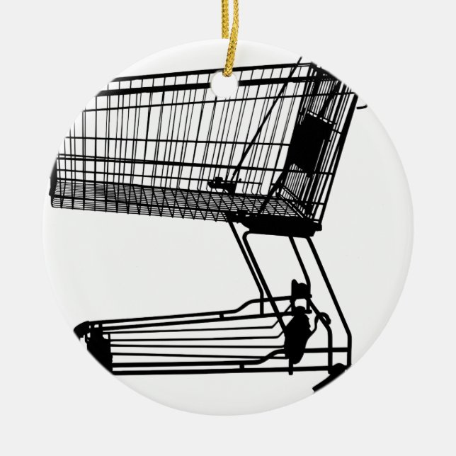 Shopping Cart Ceramic Tree Decoration (Front)