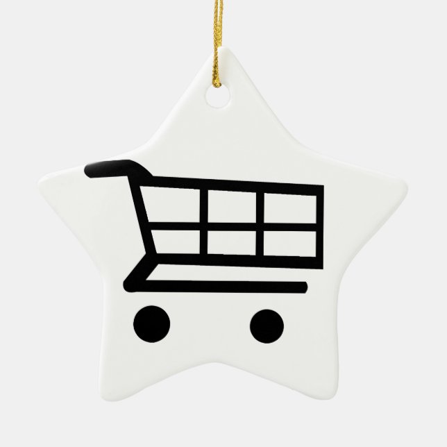 Shopping Cart Ceramic Tree Decoration (Front)