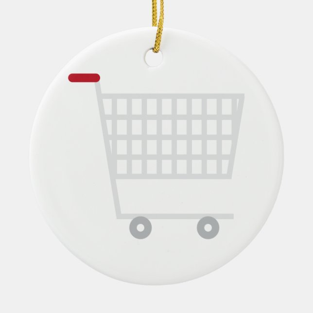 Shopping Cart Ceramic Tree Decoration (Front)