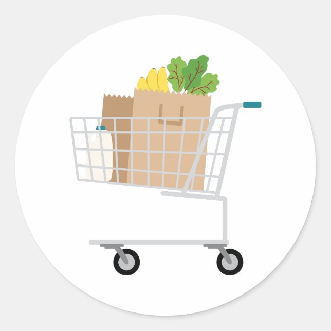 Shopping Cart Classic Round Sticker (Front)