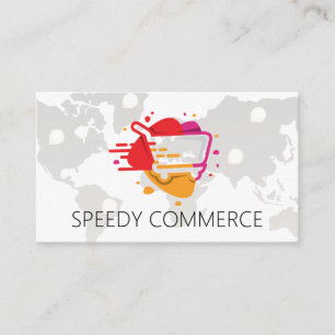 Shopping Cart   E-Commerce Logo   World Wide Business Card