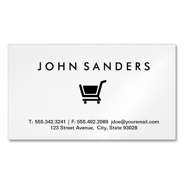 Shopping Cart / E commerce Magnetic Business Card (Front)