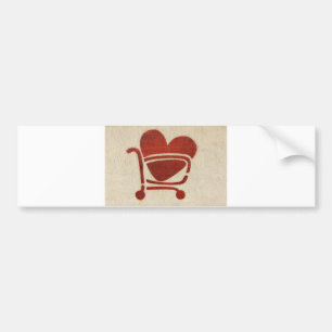 Shopping Cart Heart Bumper Sticker