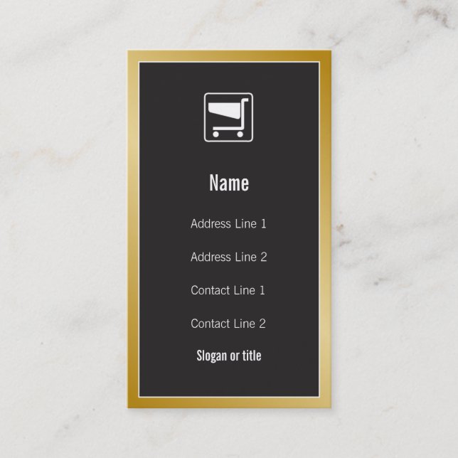 Shopping Cart Icon Business Card (Front)