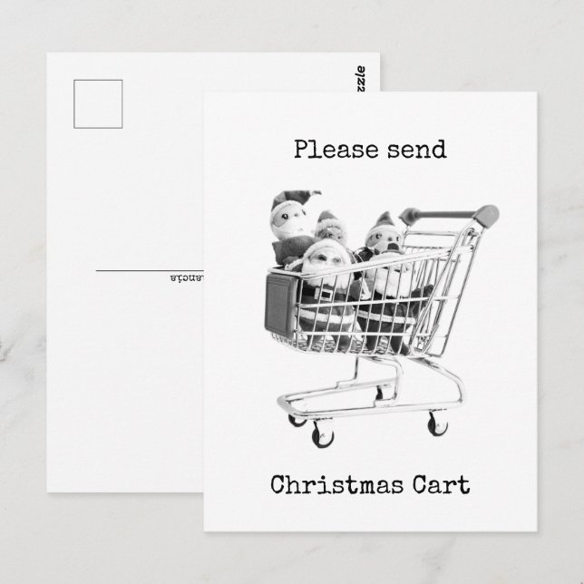 Shopping Cart Santa Postcard (Front/Back)