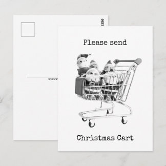 Shopping Cart Santa Postcard
