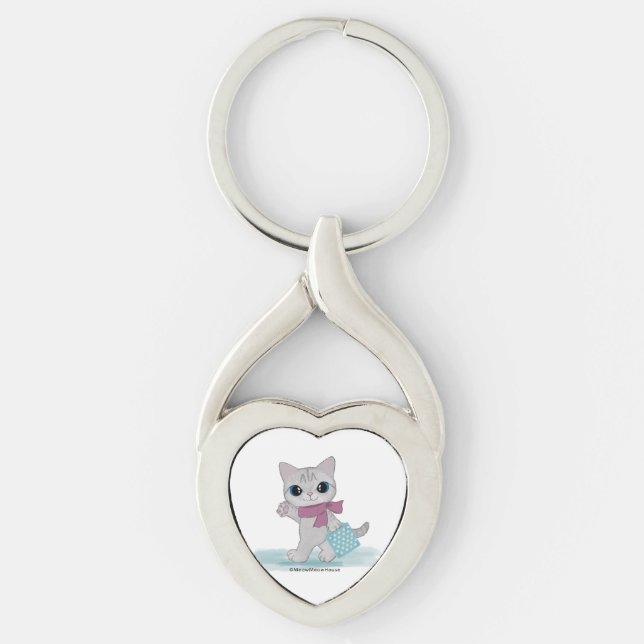 Shopping Cat Key Ring (Front)