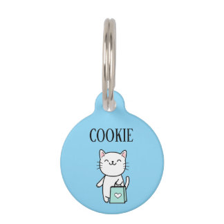 Shopping Cat Pesonalized Pet Tag