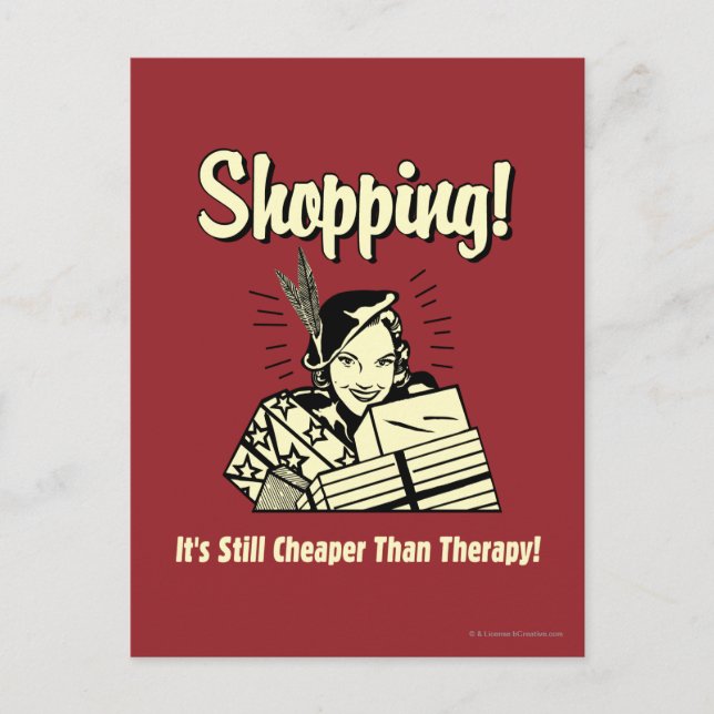 Shopping: Cheaper Than Therapy Postcard (Front)