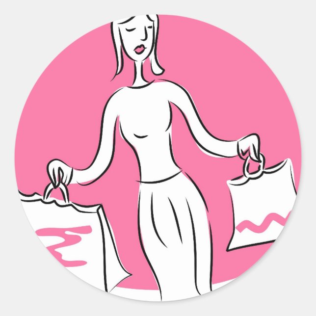 Shopping Classic Round Sticker (Front)