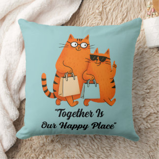 Shopping Day Cat Love Cushion