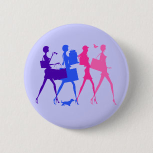 Shopping Divas 6 Cm Round Badge