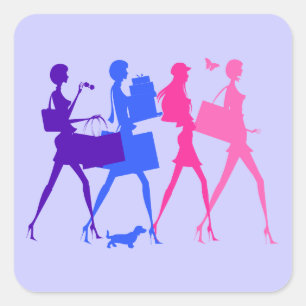 Shopping Divas Square Sticker
