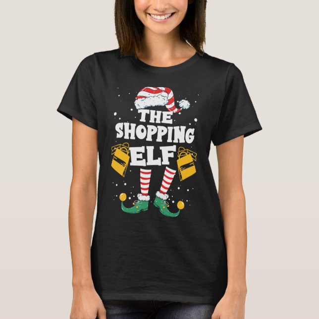 Shopping Elf Family Matching Christmas Pajama T-Shirt (Front)
