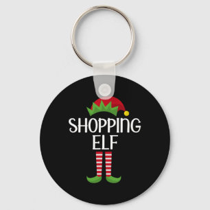 Shopping Elf Family Matching Group Christmas Party Key Ring