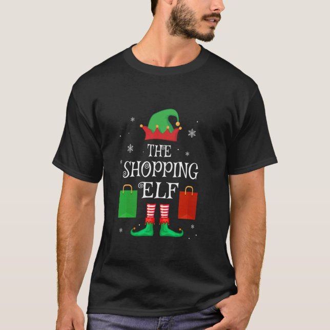 Shopping Elf Family Matching Group Christmas Shopp T-Shirt (Front)