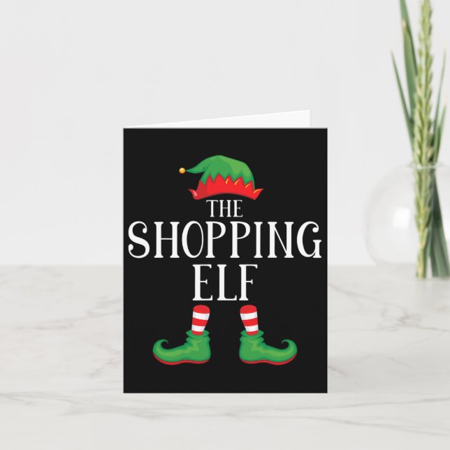 Shopping Elf Matching Group Xmas Funny Family Chri Card (Front)