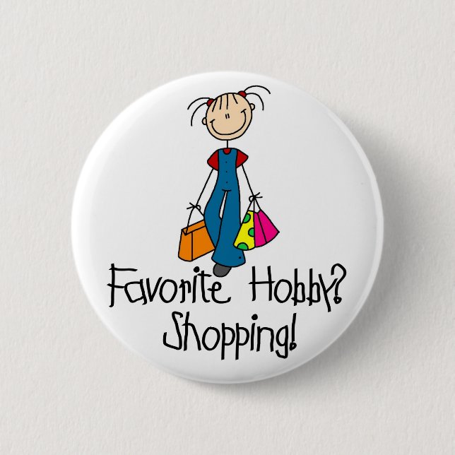 Shopping Favourite Hobby Button (Front)