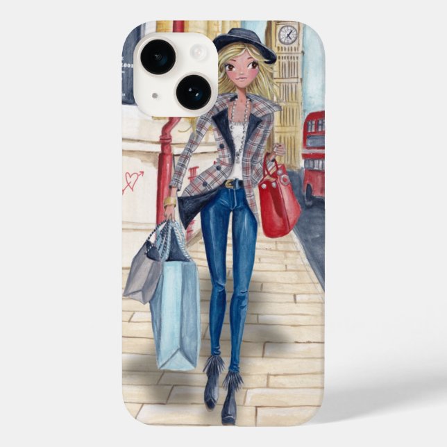 Shopping Girl in London City | Iphone 6 case (Back)