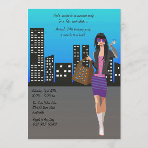 Shopping Girl Invitation