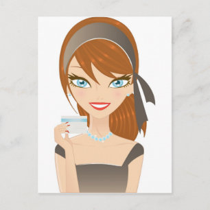 Shopping Girl Postcard