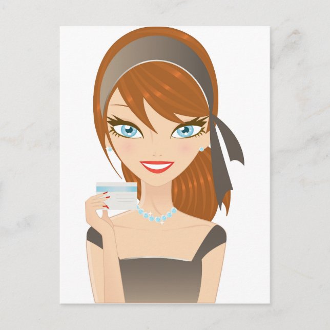 Shopping Girl Postcard (Front)