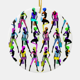 Shopping Glamour Girls Ceramic Tree Decoration