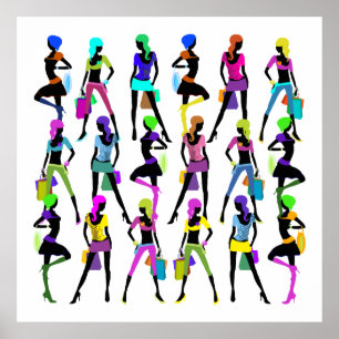 Shopping Glamour Girls Poster