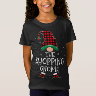 Shopping Gnome Xmas Family Matching Plaid Christma T-Shirt