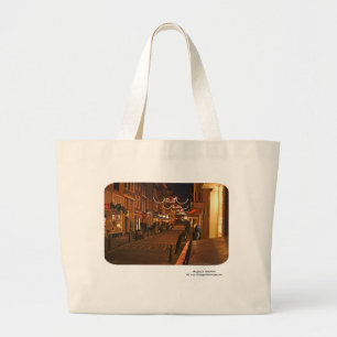 Shopping in Amsterdam Large Tote Bag
