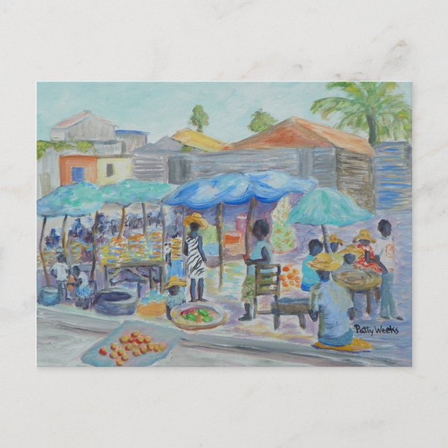 SHOPPING IN HAITI Postcard (Front)