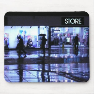 Shopping in the Rain Mouse Mat