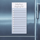Shopping List Blue Baby Boy Checklist Magnetic Notepad<br><div class="desc">Baby Boys needs lots of stuff. Makes a useful baby shower gift for the new mum.</div>