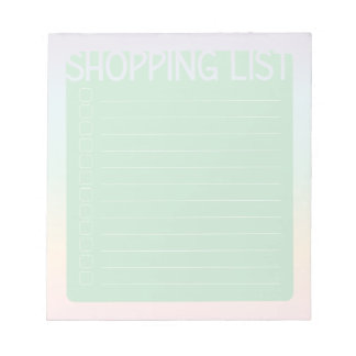 Shopping List (Green Pastel Rainbow) Notepad