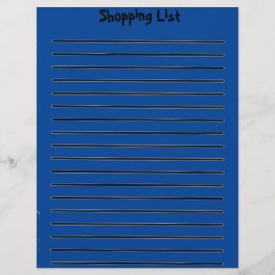 Shopping List Letterhead Blue