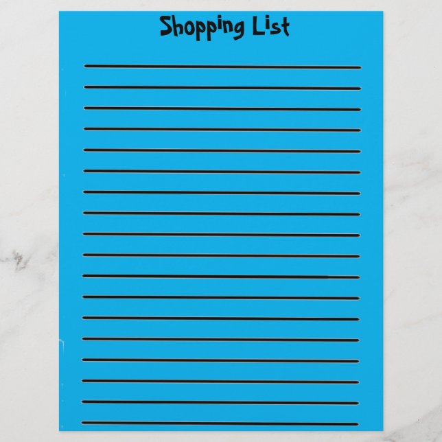 Shopping List Letterhead Light Blue (Front)