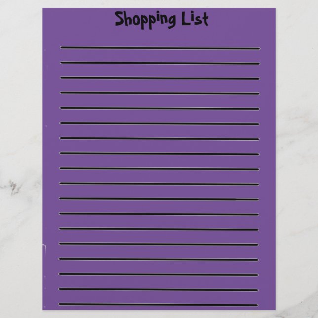 Shopping List Letterhead Purple (Front)