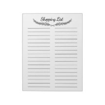 Shopping List Notepad