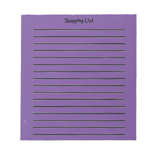 Shopping List Purple Notepad