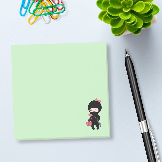 Shopping Ninja Girl on Green Post-it Notes (Creator Uploaded)