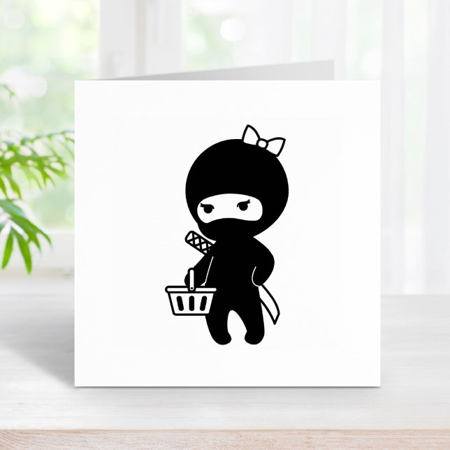 Shopping Ninja Girl Rubber Stamp (Creator Uploaded)